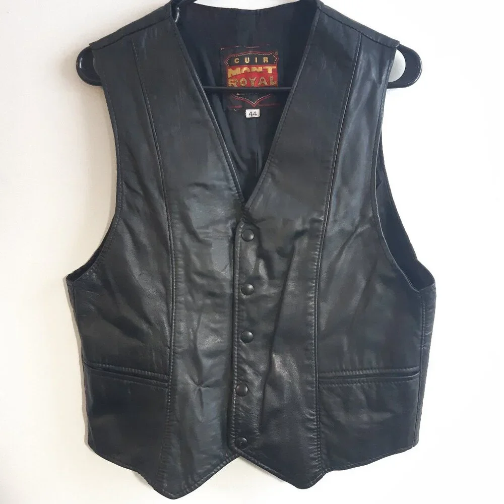 Cuir Mont-Royal Vintage Genuine Leather Bolero Jacket - Slim Fit -Made in Canada - Picture 1 of 13